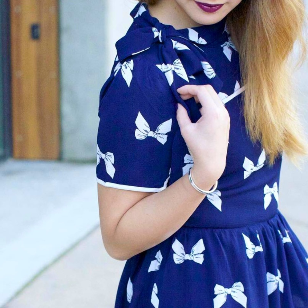 Blue/White Bow Tie Dress
